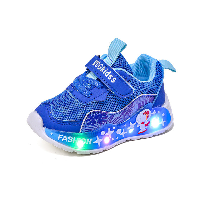 Light-Up Spring & Fall Mesh Comfortable and Lightweight Casual Light-Up Shoes for Small and Medium-Sized Children