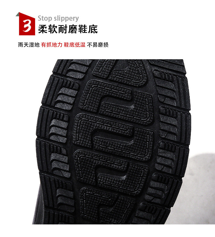 Winter Men's Dad's Cotton Shoes for Middle-Aged and Elderly People, Velvet Warm Casual Cotton Shoes, Non-Slip Footwear, Thickeneded Velvet Cotton Shoes for Men