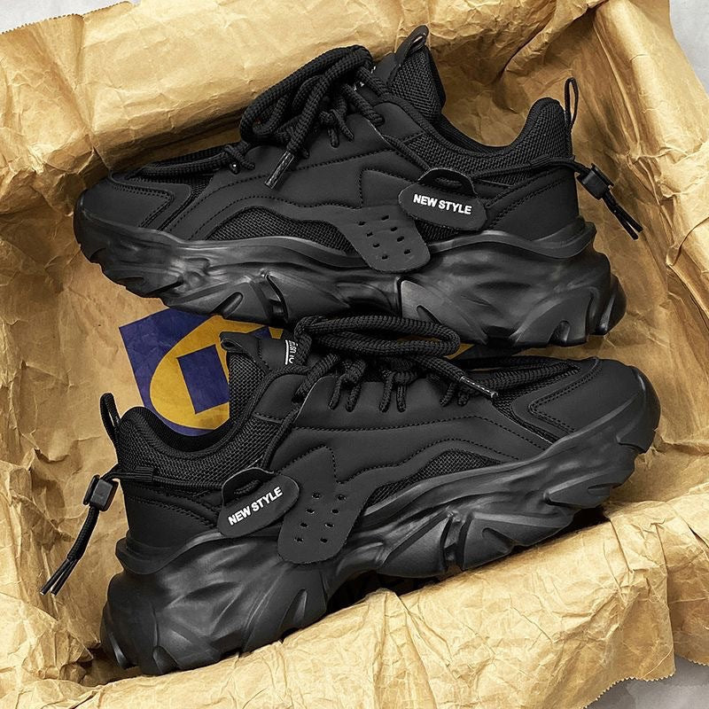 2025 Summer Men's Shoes New Breathable Mesh Shoes Men's Trendy Versatile Thick-Soled Sports Shoes Casual Dad Shoes for Men