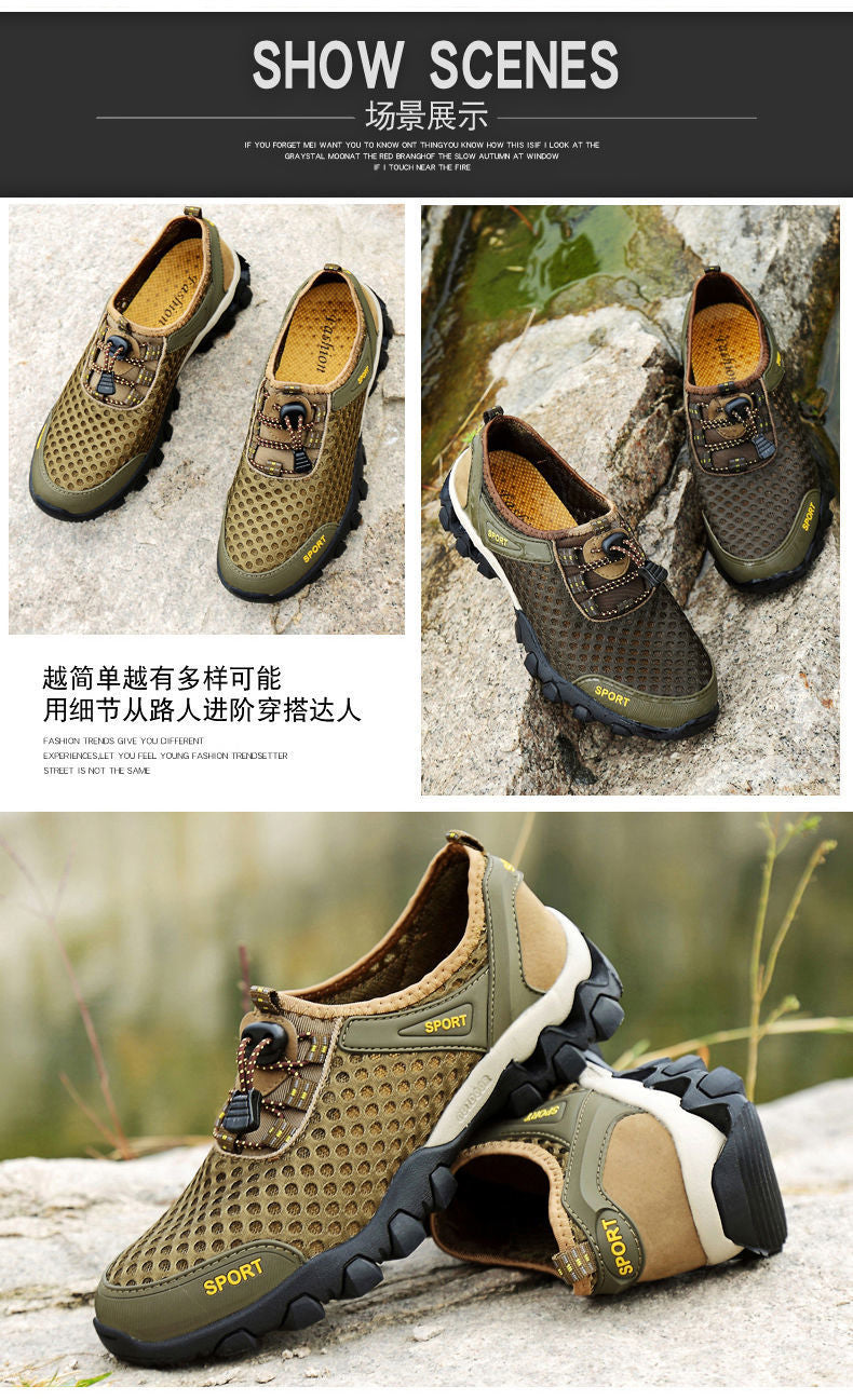 Mesh Shoes Summer Breathable Wading Shoes Men's Sports Casual Shoes Running Shoes Mesh Mountaineering Shoes Sandals Men's Shoes