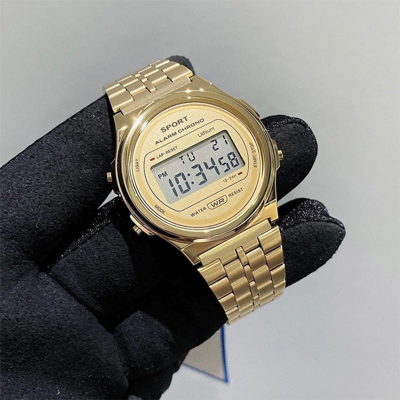 ultra-thin watch WR F92W steel band A159 new round fashion watch multi-function electronic watch.🔥🔥🔥
