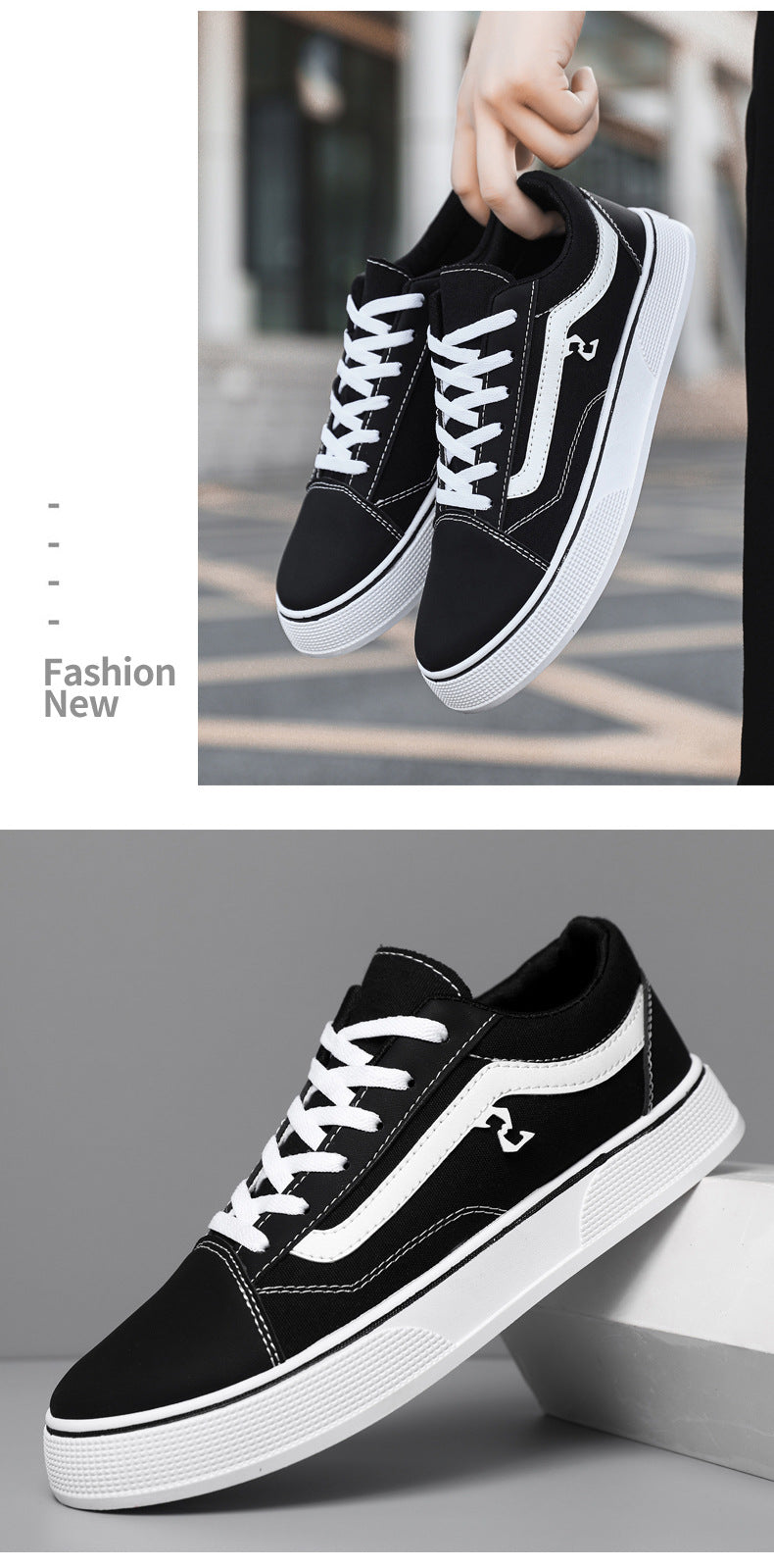 Spring and Autumn Shoes Men's Classic Low-Top Canvas Shoes Student Sneakers Men's Shoes Casual Shoes Korean Style Trendy Men's Shoes