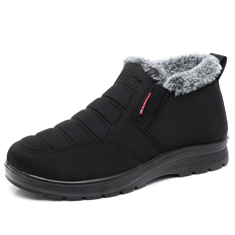 Old Beijing cloth shoes men's cotton shoes winter fleece-lined warm middle-aged and elderly dad shoes waterproof non-slip old men's cotton boots