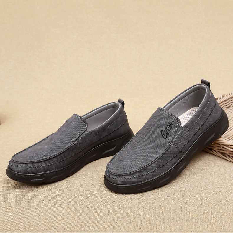 Old Beijing Cloth Shoes for Men, Soft-Soled, Comfortable Dad Shoes, Middle-Aged and Elderly Non-Slip Breathable Casual Walking Shoes for Men