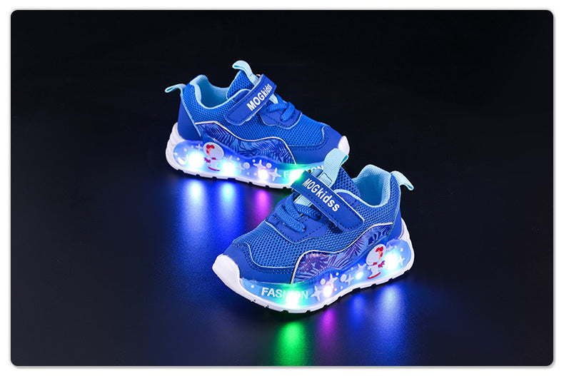 Light-Up Spring & Fall Mesh Comfortable and Lightweight Casual Light-Up Shoes for Small and Medium-Sized Children