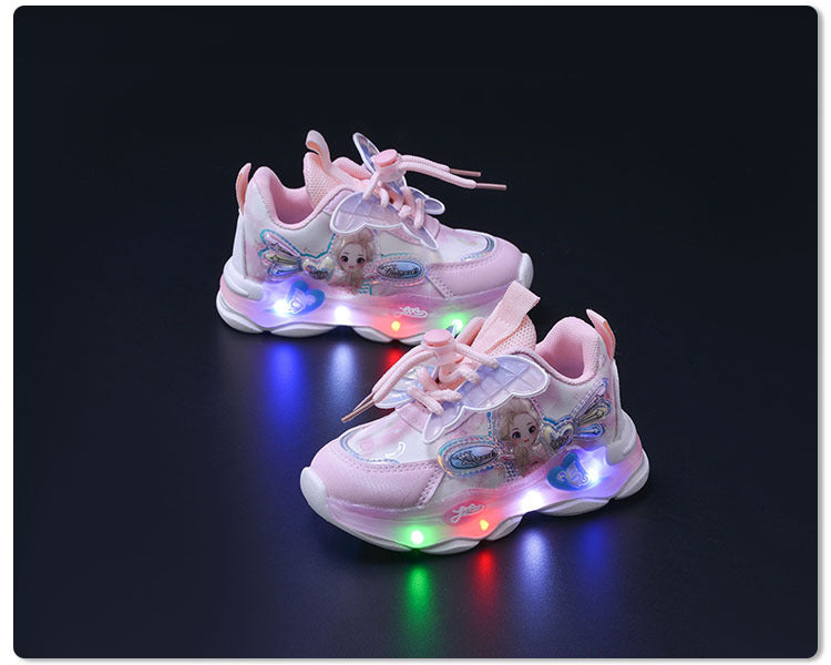 girls sneaker  spring new fashion butterfly princess shoes children running shoes in stock