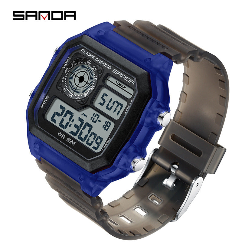 🔥🔥🔥🔥 Luminous Waterproof Alarm Watch Simple Transparent Sports Watch