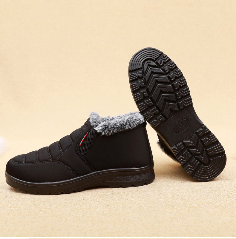 Old Beijing cloth shoes men's cotton shoes winter fleece-lined warm middle-aged and elderly dad shoes waterproof non-slip old men's cotton boots