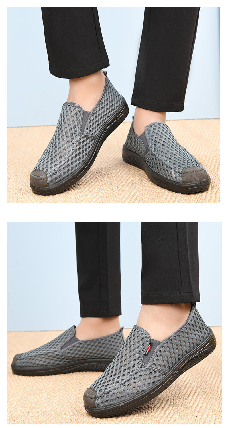 Mesh Shoes for Men, Summer, New Sandals for Men, Dad Shoes, Middle-Aged and Elderly Men's Mesh Shoes, Non-Slip, Anti-Odor, Soft Sole, Wear-Resistant Outer Wear