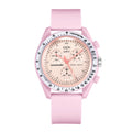 GEDI GEDI Fashion Candy Color Silicone Tape Middle School Students' High Color Value Large Dial Quartz Sports Watch 31020