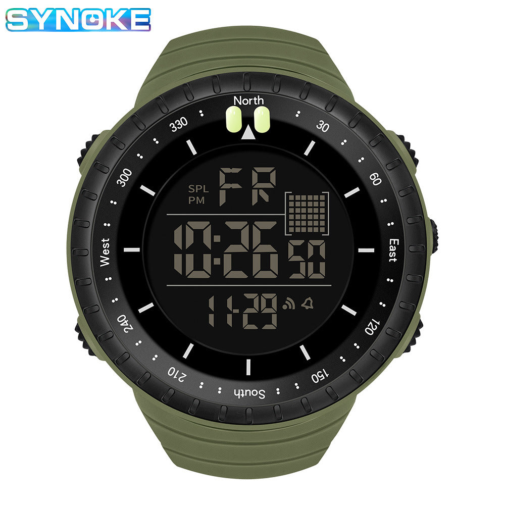 Synoke Sports Electronic Watch Outdoor Mountaineering Multi-Functional Luminous Waterproof Large Dial Fashionable Commuter Watch