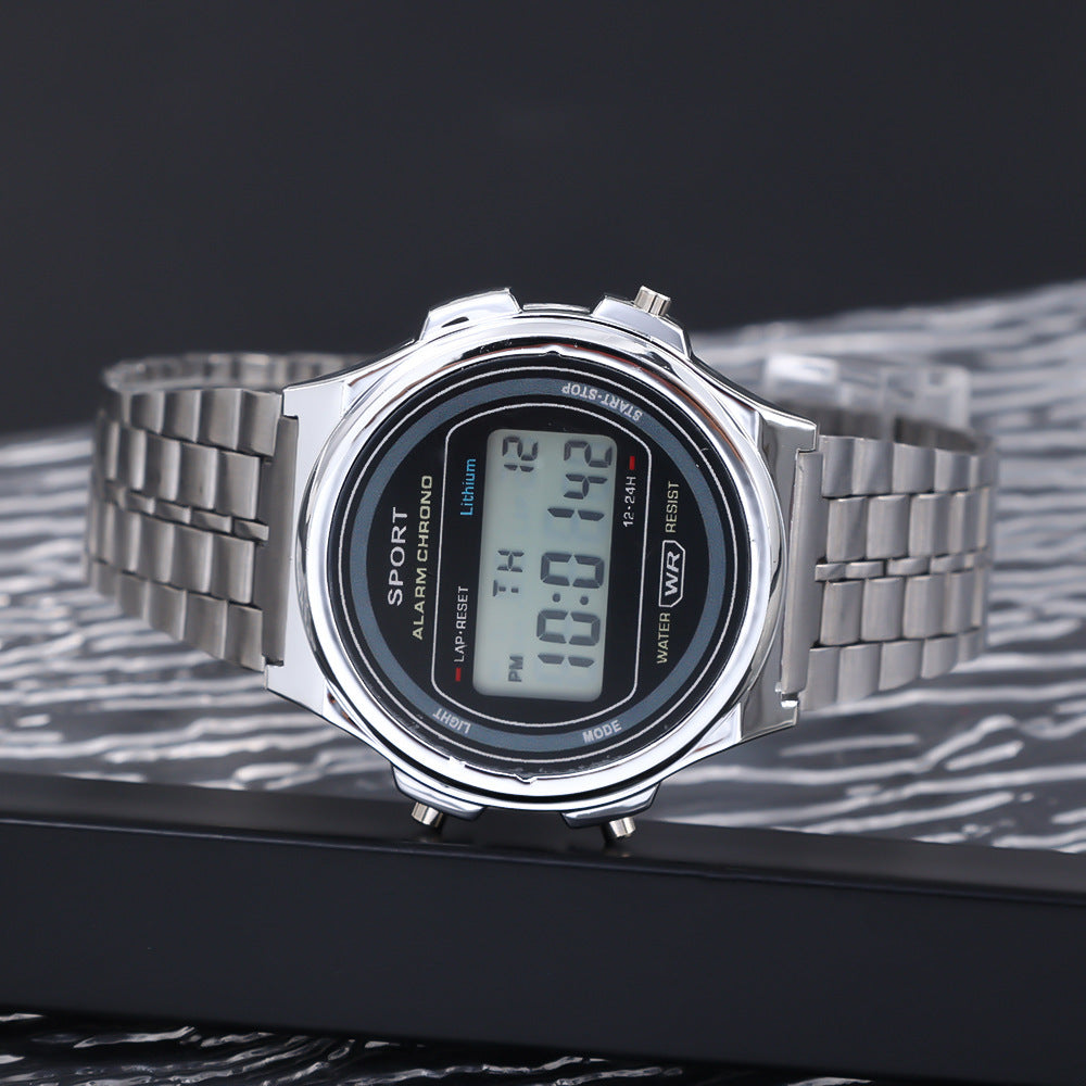 ultra-thin watch WR F92W steel band A159 new round fashion watch multi-function electronic watch.🔥🔥🔥