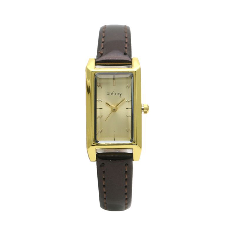 Small Rectangular Thin Strap Simple Women's Leather Strap Watch Trendy Leather Strap Watch Women's Quartz Watch .