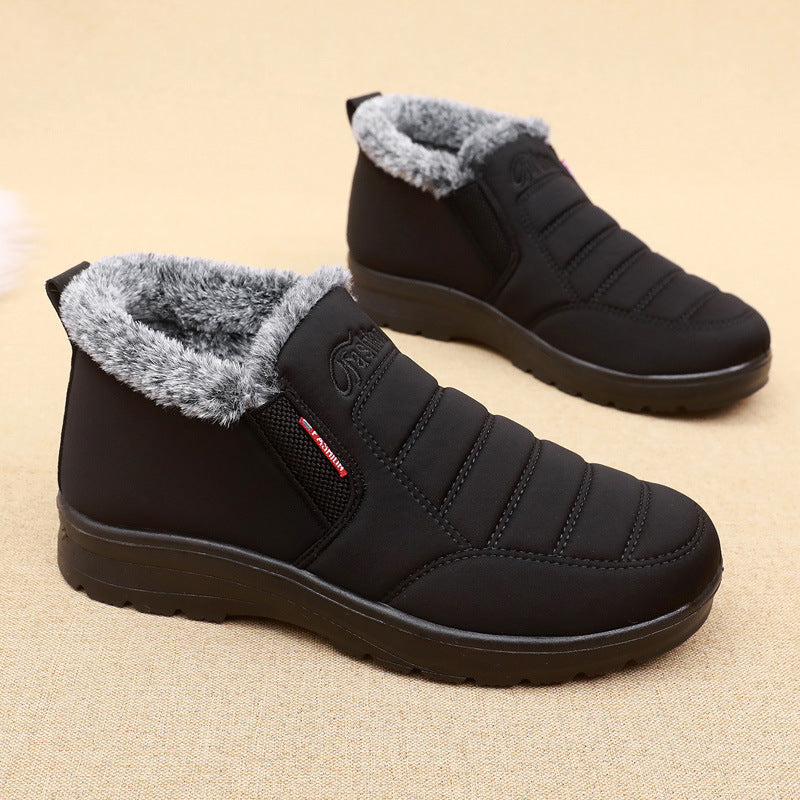 Old Beijing cloth shoes men's cotton shoes winter fleece-lined warm middle-aged and elderly dad shoes waterproof non-slip old men's cotton boots