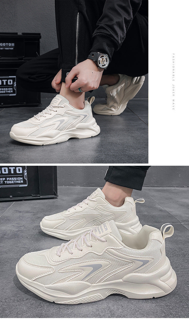 Men's Dad Shoes 2023 Spring Breathable Running Sneakers Thick-Soled Student Men's Shoes Trendy Versatile Mesh Casual Shoes