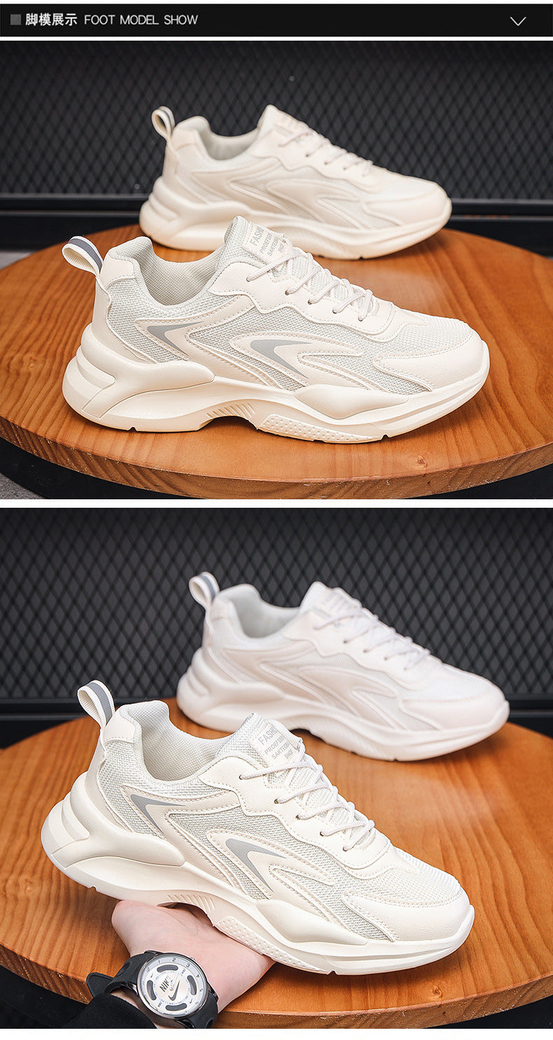 Men's Dad Shoes 2023 Spring Breathable Running Sneakers Thick-Soled Student Men's Shoes Trendy Versatile Mesh Casual Shoes