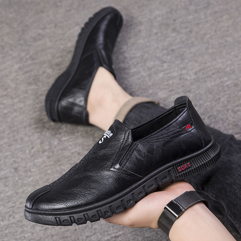 Men's Shoes 2026 New Business Casual Shoes British Style Slip-On Men's Casual Korean Style Breathable Leather Shoes with a High-End Feel