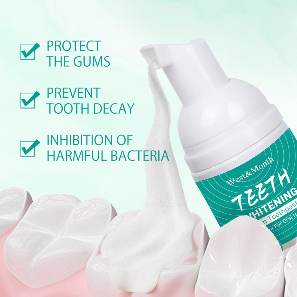 Whitening Foam Toothpaste Cleansing Prevent Cavities Remove Plaque Protect Gum Oral Health Freshen Breath Teeth Repairing Mousse