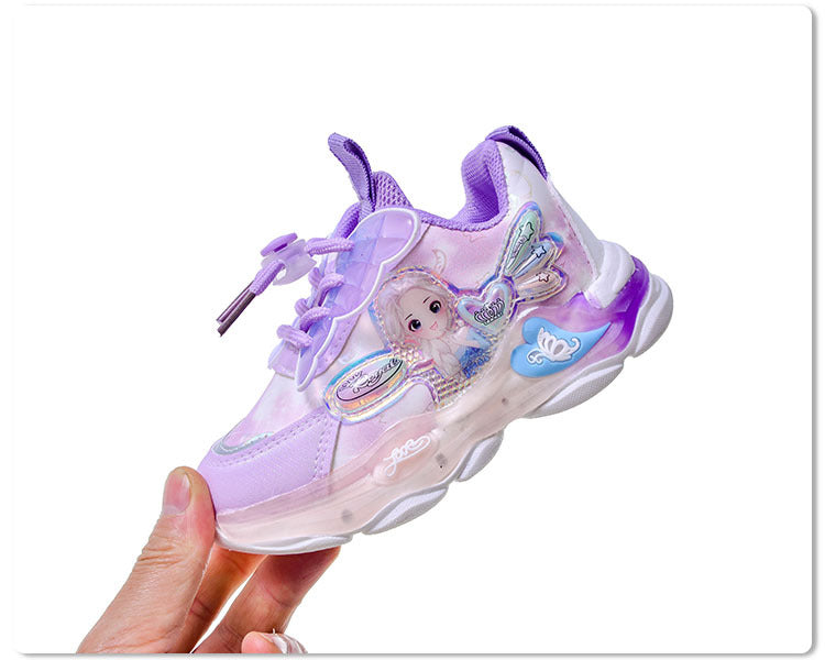 girls sneaker  spring new fashion butterfly princess shoes children running shoes in stock
