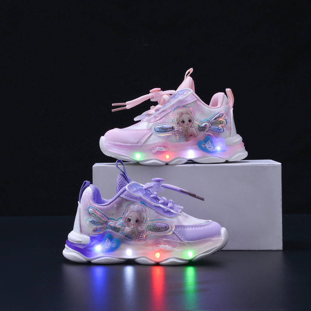 girls sneaker  spring new fashion butterfly princess shoes children running shoes in stock