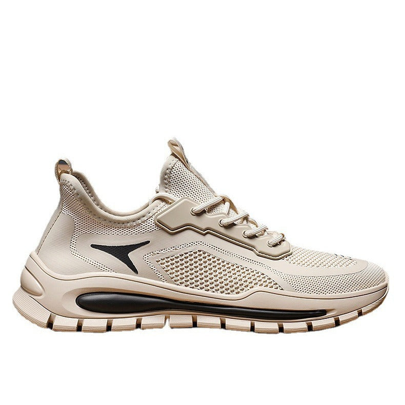 Men's Shoes 2025 New Sports Shoes Korean Style Trbottomy Easiest for Match Breathable Running Casual Shoes Plaid Thick-Soled Dad Shoes