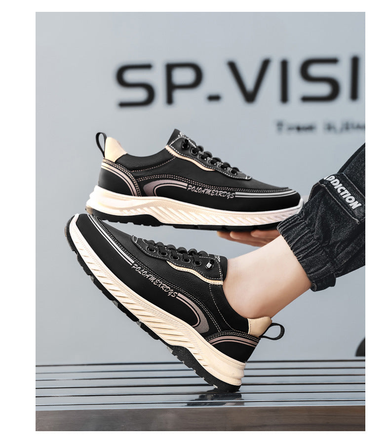 Paul Men's Shoes 2025 New Autumn and Winter Leather Work Men's Casual Shoes Lightweight Running Sports Torre Trendy Shoes