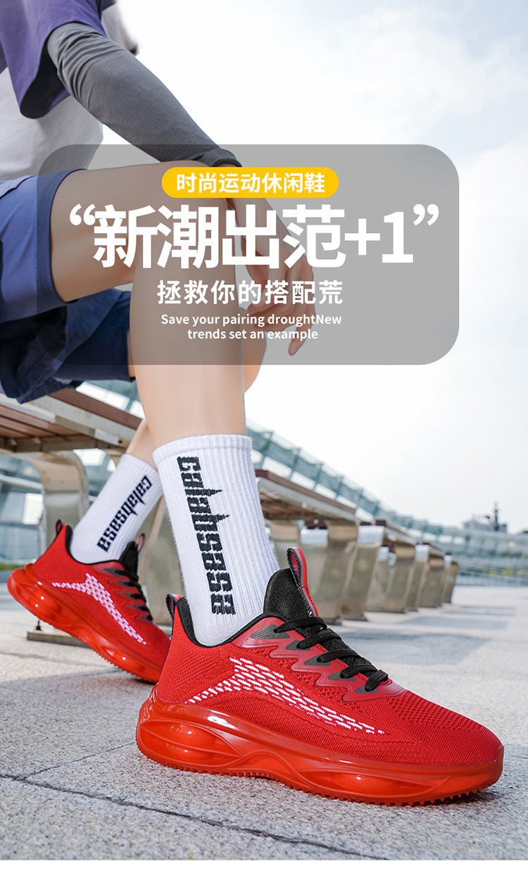 Men's Sports Shoes 2025 New Model Full-Length Air-Cushioned Running Shoes Men's Non-Slip Shock-Absorbing Casual Fashion Trendy Dad Shoes Men