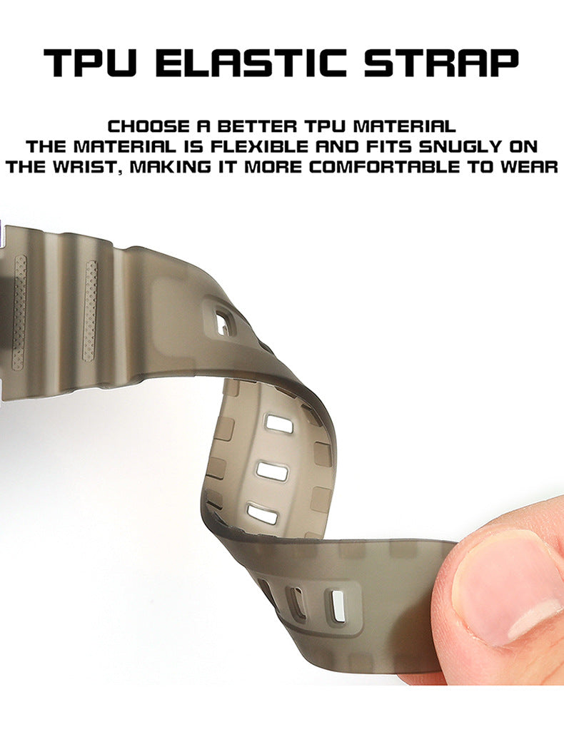🔥🔥🔥🔥 Luminous Waterproof Alarm Watch Simple Transparent Sports Watch