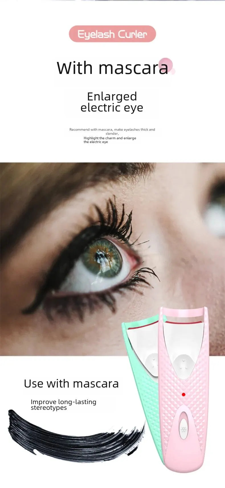 electric eyelash curling device heat styling