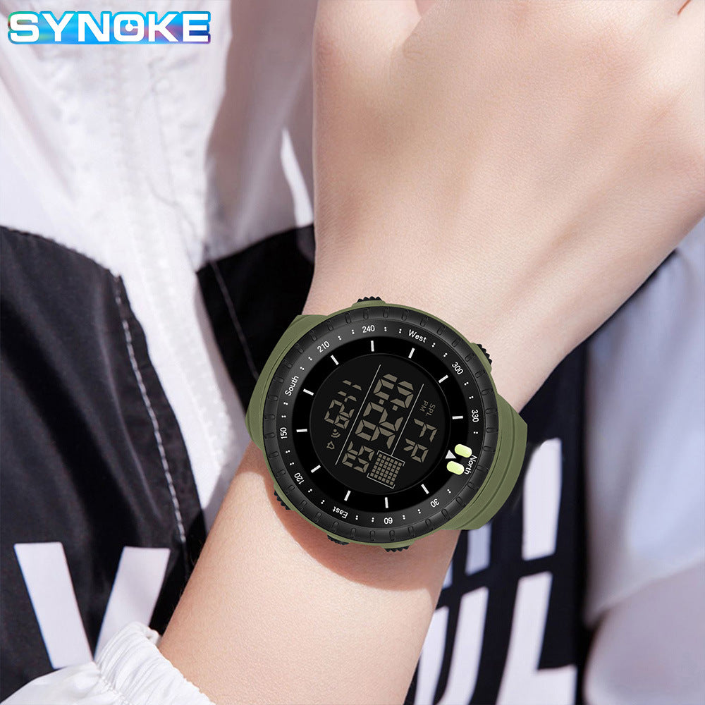 Synoke Sports Electronic Watch Outdoor Mountaineering Multi-Functional Luminous Waterproof Large Dial Fashionable Commuter Watch