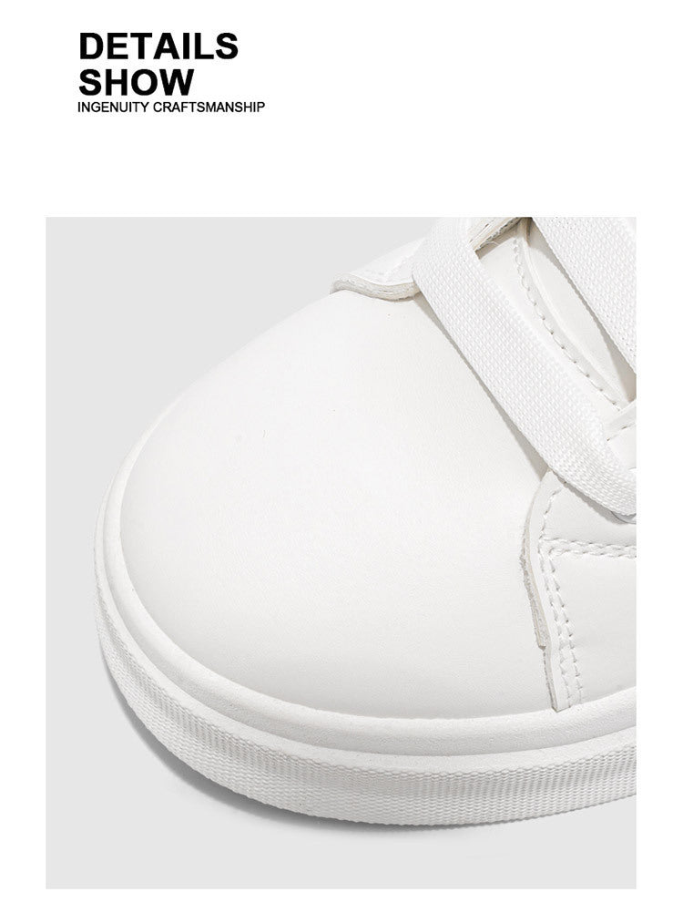 Men's Shoes New White Shoes Men's All-match Breathable Thick-soled Heightened Casual Sports Running Board Shoes Waterproof for Male Students