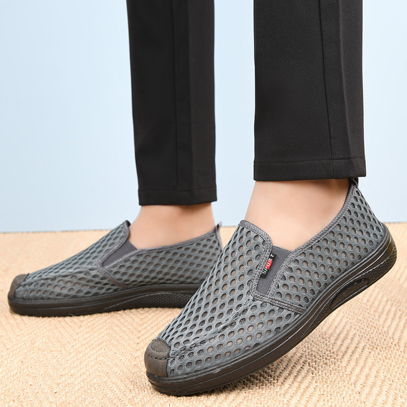 Mesh Shoes for Men, Summer, New Sandals for Men, Dad Shoes, Middle-Aged and Elderly Men's Mesh Shoes, Non-Slip, Anti-Odor, Soft Sole, Wear-Resistant Outer Wear