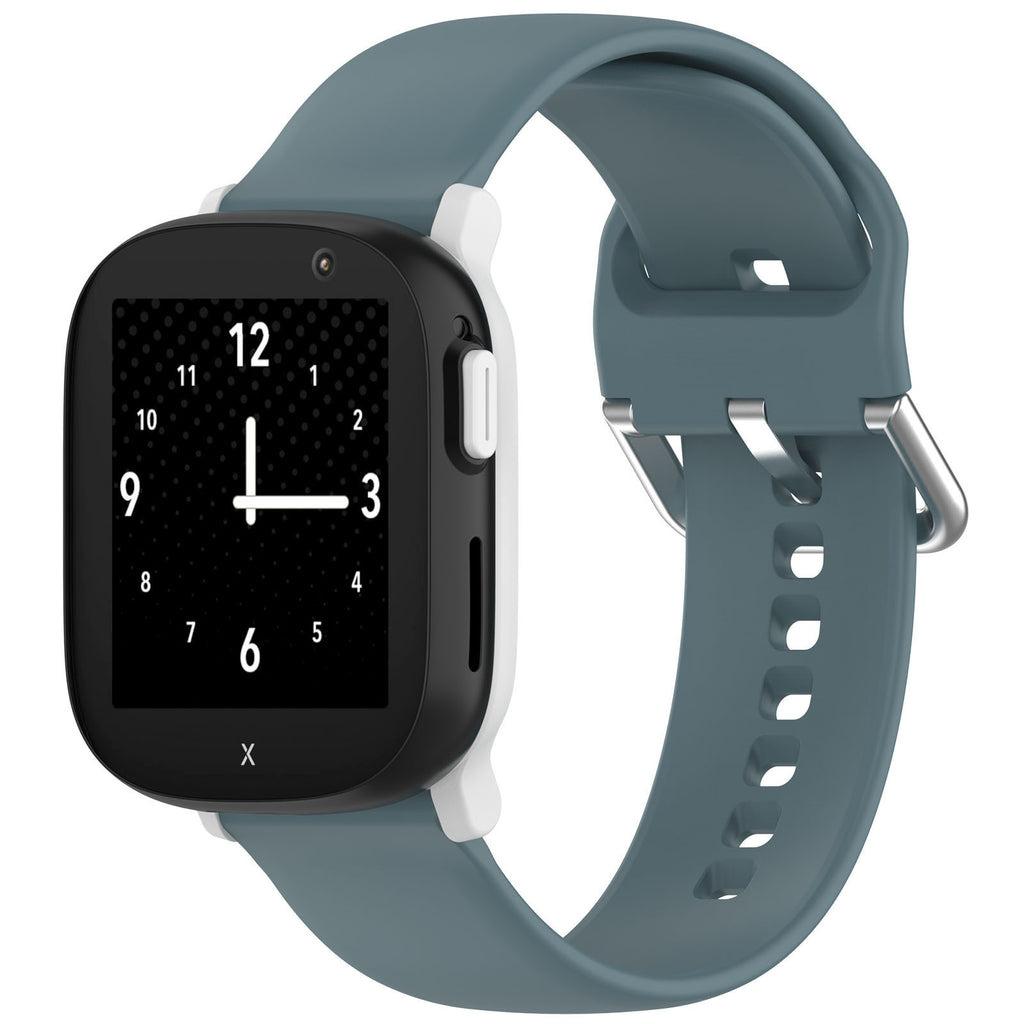 Suitable for Xplora X6 Play Children's Watch Silicone Strap Sports Wristband 20mm Silver Buckle