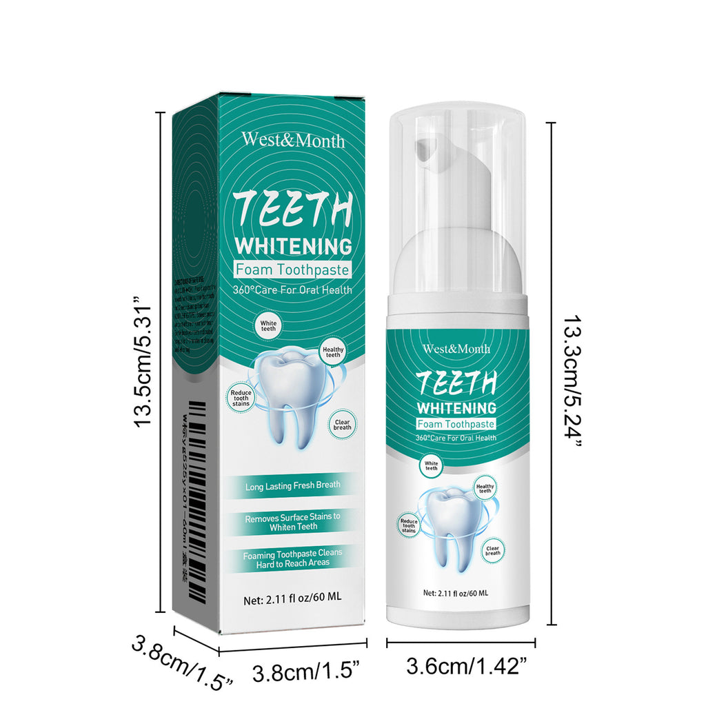 Whitening Foam Toothpaste Cleansing Prevent Cavities Remove Plaque Protect Gum Oral Health Freshen Breath Teeth Repairing Mousse