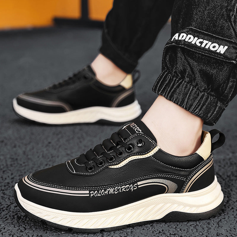 Paul Men's Shoes 2025 New Autumn and Winter Leather Work Men's Casual Shoes Lightweight Running Sports Torre Trendy Shoes