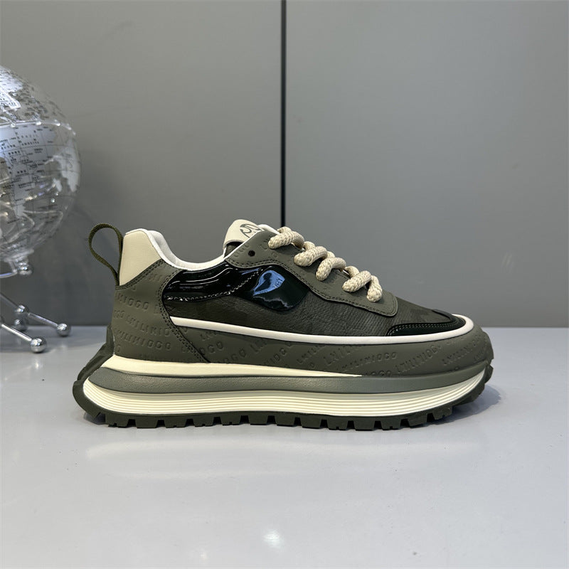 All-match Explosive Men's Shoes Dry Breathable Lightweight Casual Shoes Autumn Thick-soled High Elastic Wear-resistant Sports Soft-soled Running Shoes