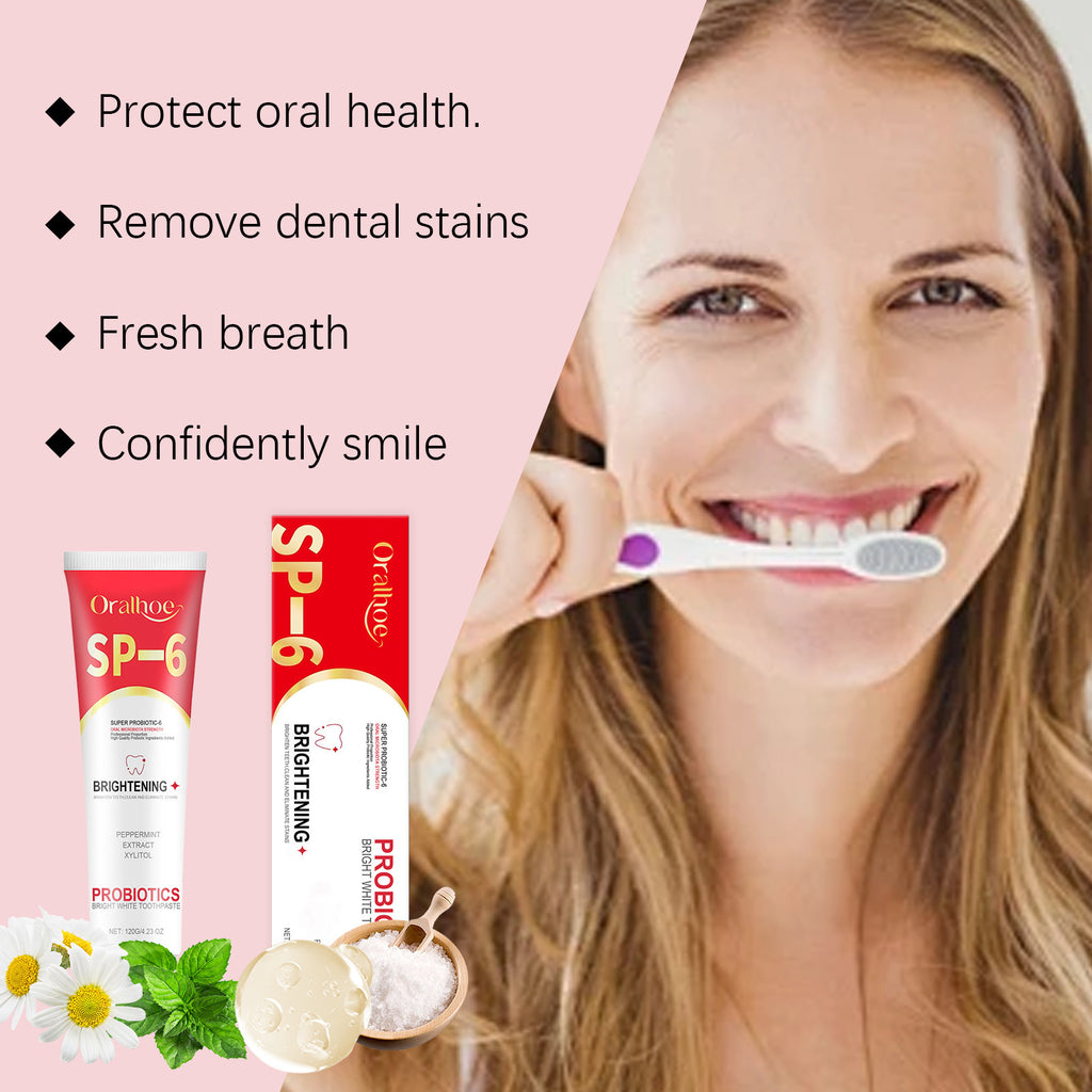 SP6 Probiotic Brightening Toothpaste Remove Plaque Stains Keep Fresh Breath Preventing Periodontitis Oral Teeth Care Toothpastes