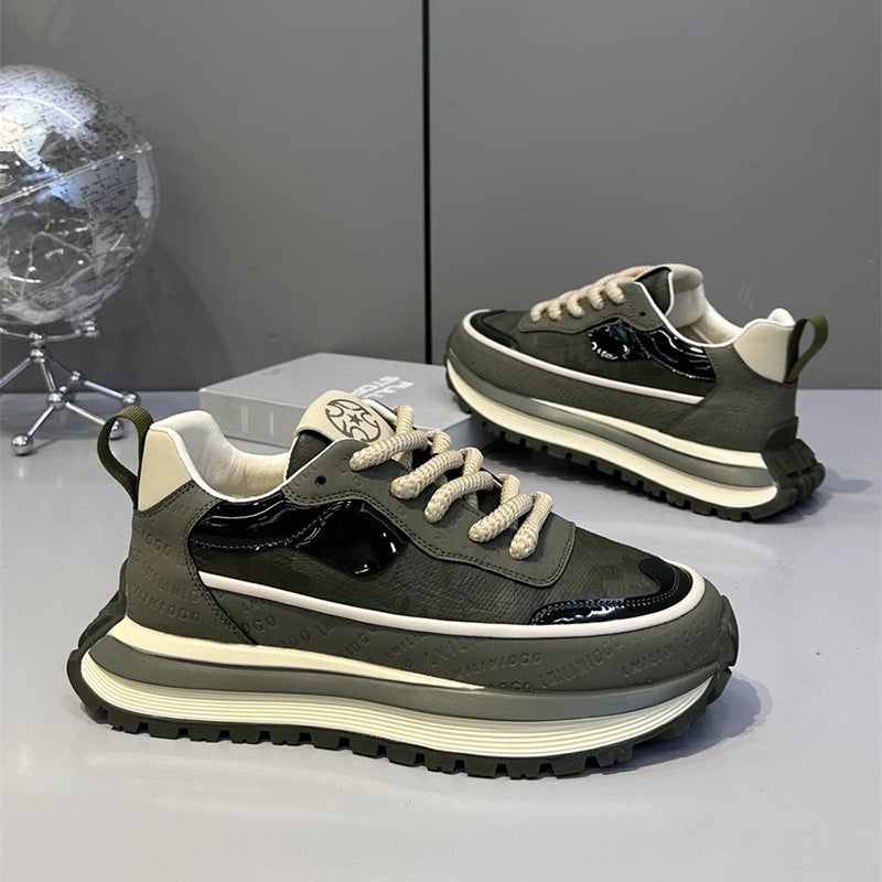 All-match Explosive Men's Shoes Dry Breathable Lightweight Casual Shoes Autumn Thick-soled High Elastic Wear-resistant Sports Soft-soled Running Shoes