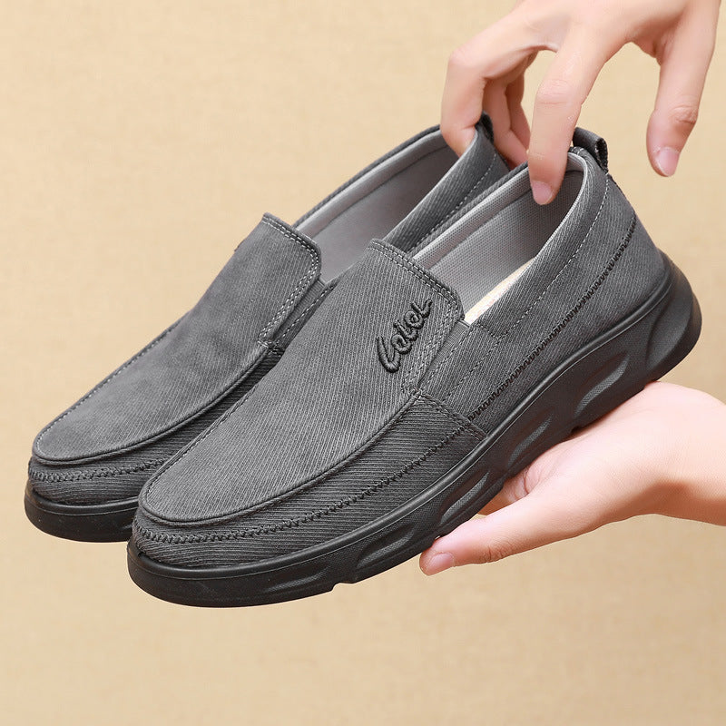 Old Beijing Cloth Shoes for Men, Soft-Soled, Comfortable Dad Shoes, Middle-Aged and Elderly Non-Slip Breathable Casual Walking Shoes for Men