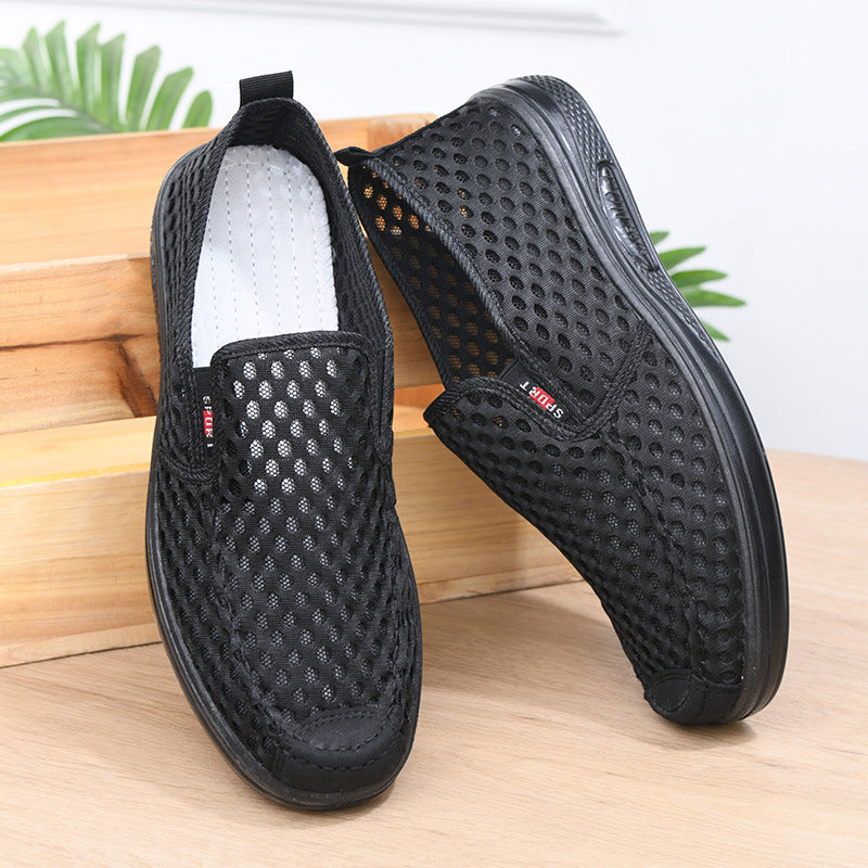 Mesh Shoes for Men, Summer, New Sandals for Men, Dad Shoes, Middle-Aged and Elderly Men's Mesh Shoes, Non-Slip, Anti-Odor, Soft Sole, Wear-Resistant Outer Wear