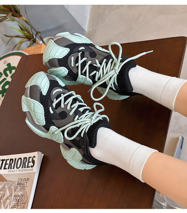 Thick-Soled Platform Running Breathable Casual Sports Versatile Shoes Women's & men's New Autumn Running Shoes