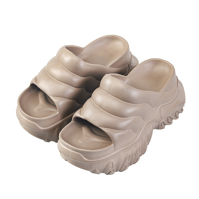 New Summer Thick Bottom High Heel Wedge Slippers for Outer Wear Slippers with High Height Skinny Lazy Slim Slippers