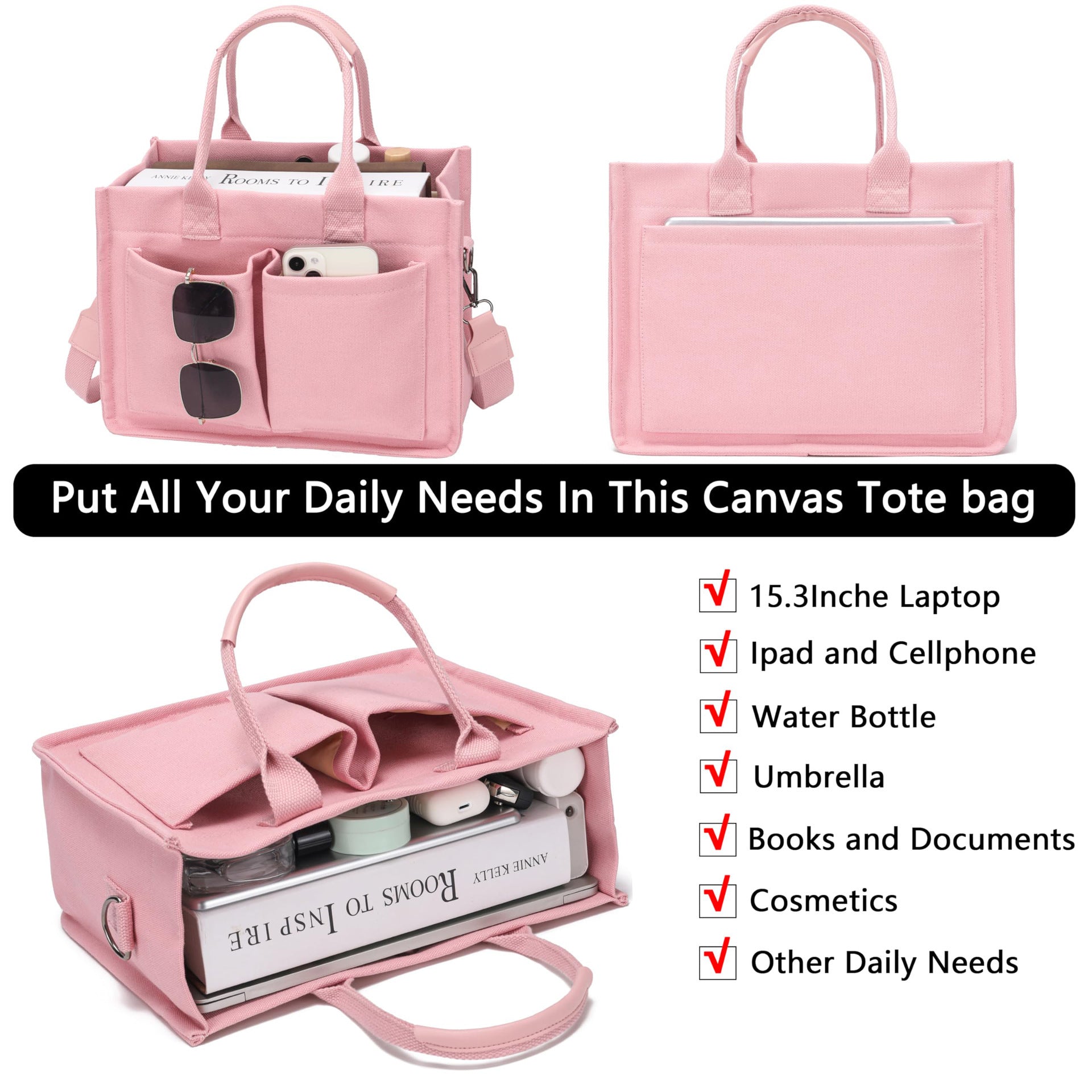 New Women's Large Canvas Handbag Crossbody Bag Daily Bag Handbag