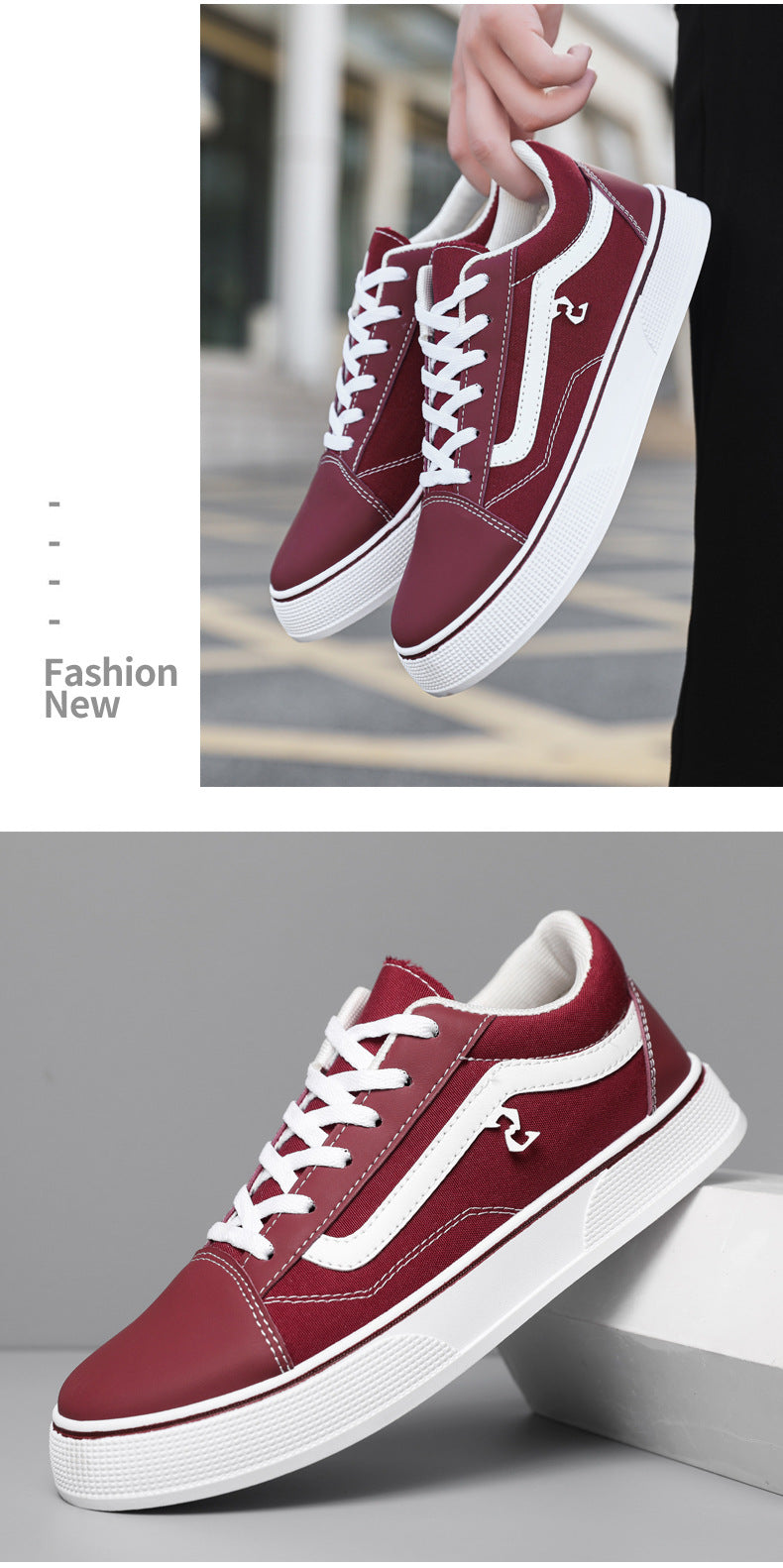 Spring and Autumn Shoes Men's Classic Low-Top Canvas Shoes Student Sneakers Men's Shoes Casual Shoes Korean Style Trendy Men's Shoes