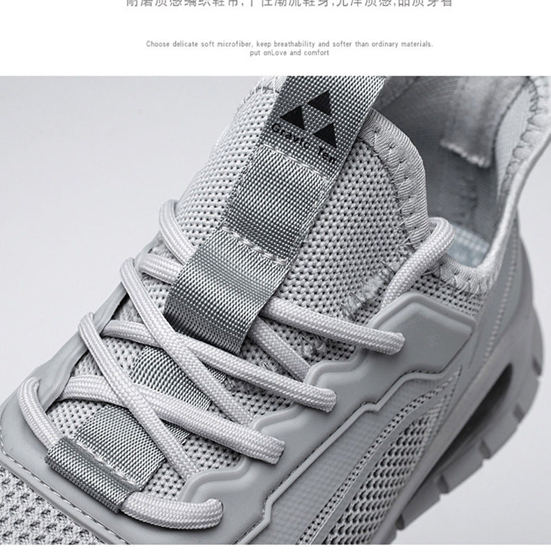 Men's Shoes 2025 New Sports Shoes Korean Style Trbottomy Easiest for Match Breathable Running Casual Shoes Plaid Thick-Soled Dad Shoes