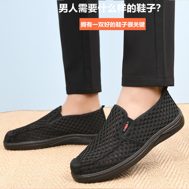 Mesh Shoes for Men, Summer, New Sandals for Men, Dad Shoes, Middle-Aged and Elderly Men's Mesh Shoes, Non-Slip, Anti-Odor, Soft Sole, Wear-Resistant Outer Wear