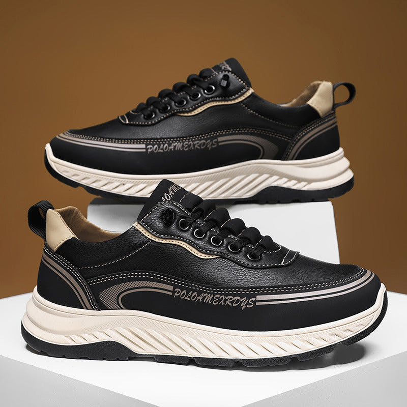 Paul Men's Shoes 2025 New Autumn and Winter Leather Work Men's Casual Shoes Lightweight Running Sports Torre Trendy Shoes