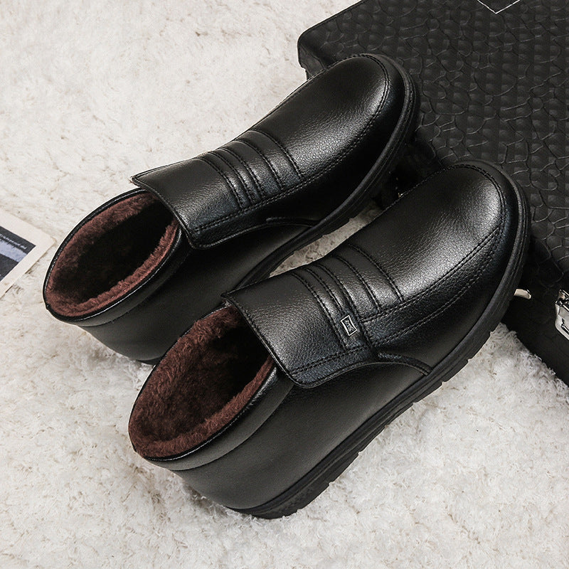 Winter Men's Dad's Cotton Shoes for Middle-Aged and Elderly People, Velvet Warm Casual Cotton Shoes, Non-Slip Footwear, Thickeneded Velvet Cotton Shoes for Men
