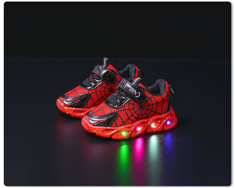 children's sneaker with lights  spring and autumn new boys mesh shoes small and medium-sized