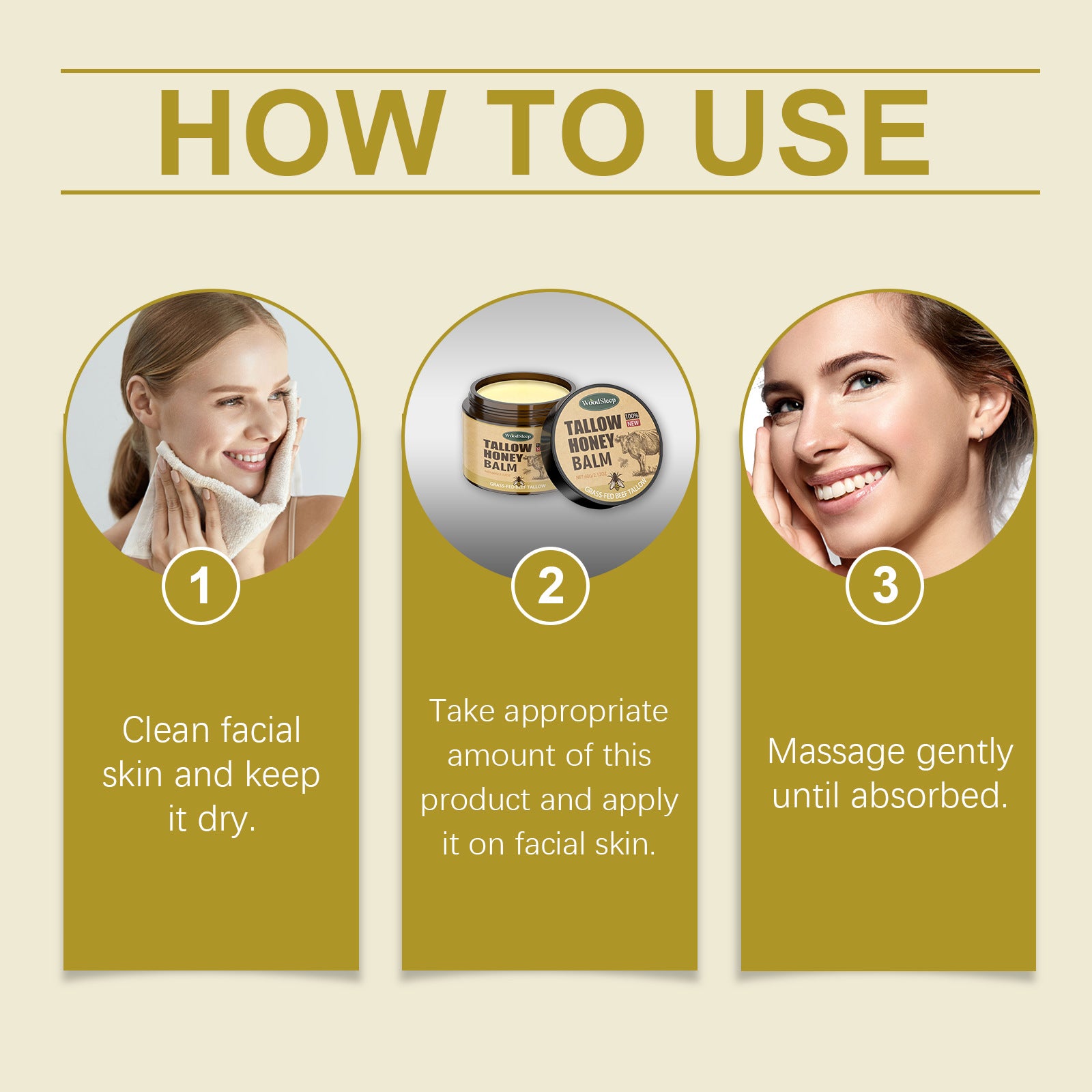 Beef Tallow Honey Moisturizer Cream Nourish Hydrating Brighten Face Body Lotion Gentle Skin Rejuvenation Balm Korean Cosmetics